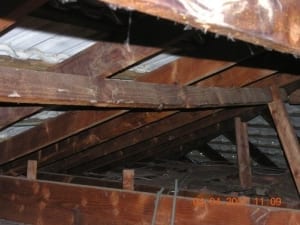 Danger of roof collapsing