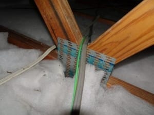 Electrical cable danger to roof interior 