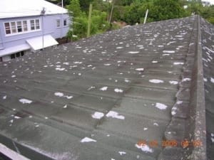 Damage to metal tile roof 