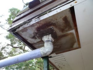 Box gutter leaking causing defects