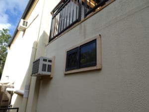 Exposed balcony allowing seepage to house interior